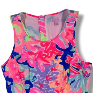 Lilly Pulitzer Kassia Dress Women 8 Playa Hermosa Pleated Fit Flare Pink 23240
